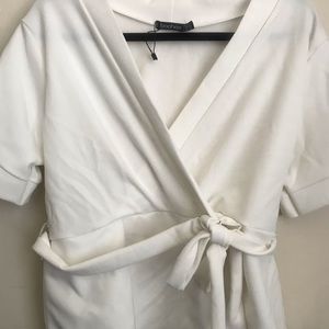 Boohoo Plus White Wrap Top